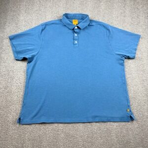 Soft Cloth Men's L Large Short Sleeve Cotton Polo Shirt Blue
